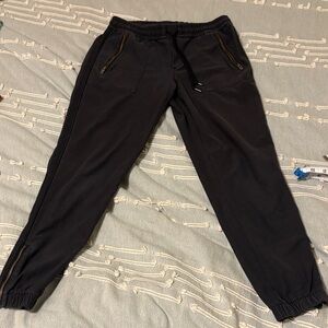 Athleta Black Jogger Pants with Zippered Pockets